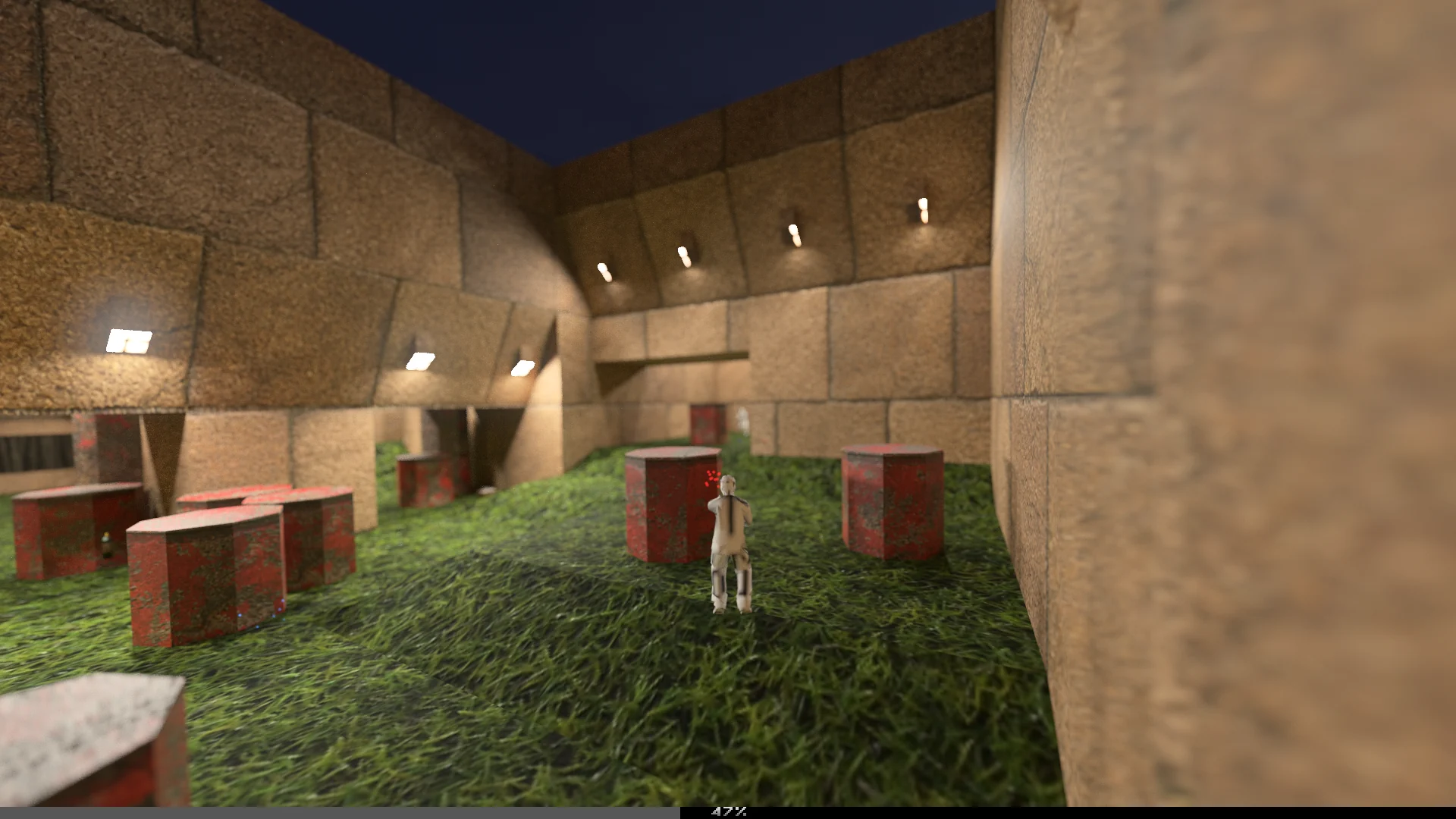 Work-in-progress DP3: Repainted arena rendered with path-traced lighting